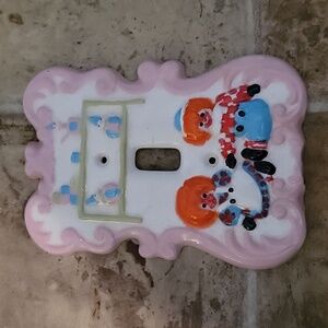 1970's Holland Mold Raggedy Ann & Andy Switchplate- Ceramic Light Switch Cover
